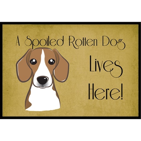 Carolines Treasures Beagle Spoiled Dog Lives Here Indoor & Outdoor Mat, 18 x 27 in. CA77491